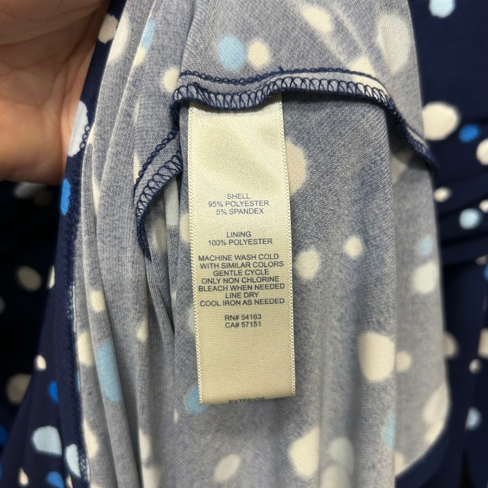 Harper Rose Size 18 Blue Polka Dot Midi Dress Traveler Wrinkle Resistant - Picture 7 of 7